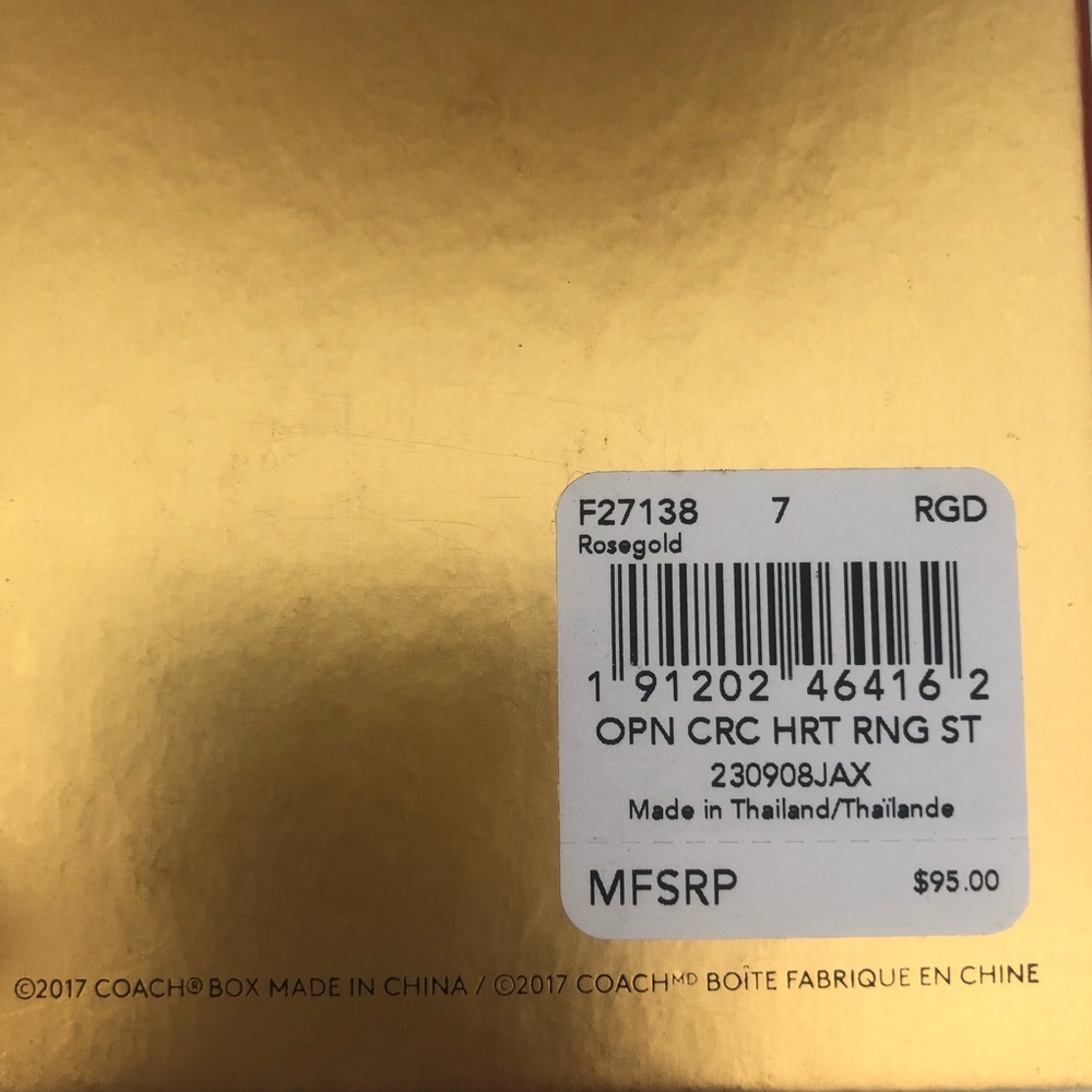 Coach Open Circle Heart Ring Set in Rose Gold 7 - Picture 3 of 5